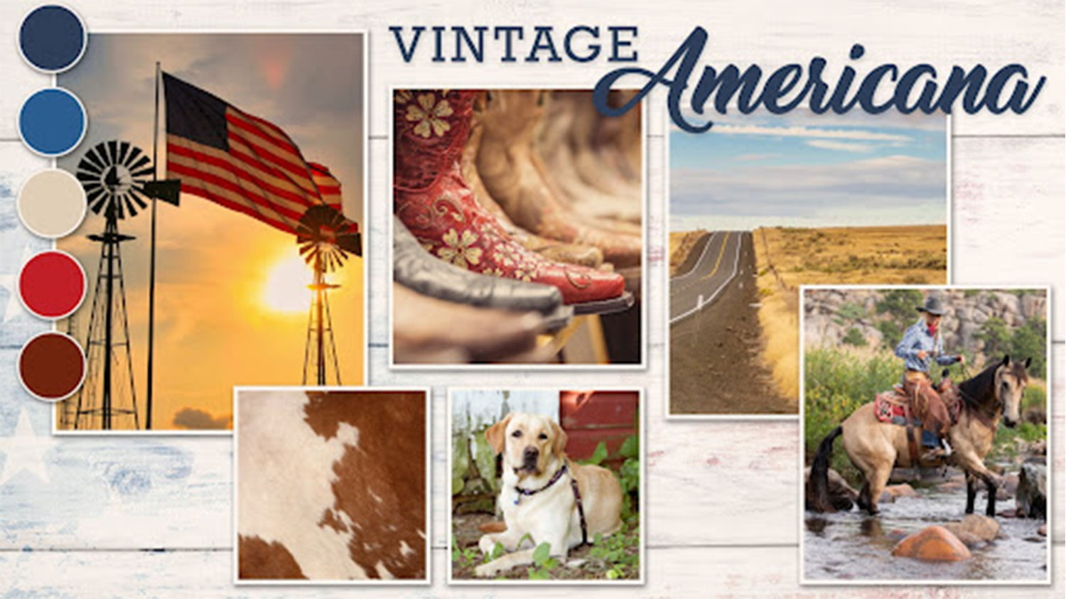 Vintage americana mood board